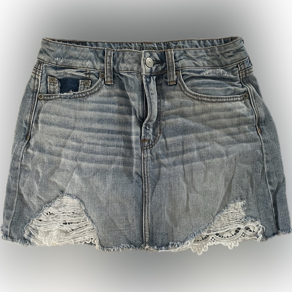 American Eagle Outfitters Distressed Denim Mini Skirt